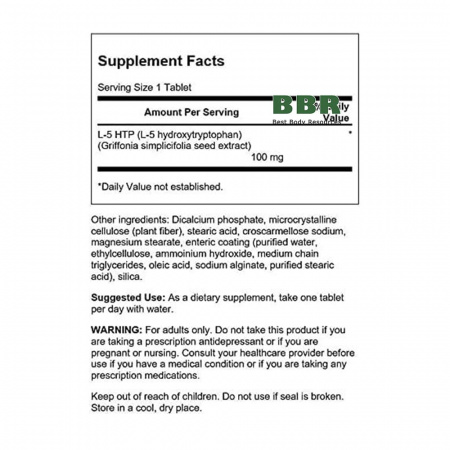 5-HTP 100mg 30 Tabs,Swanson