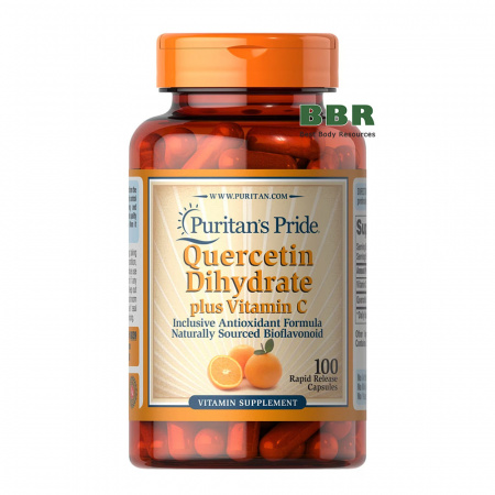 Quercetin 250mg plus Vitamin C 700mg 100 Caps, Puritans Pride