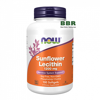 Sunflower Lecithin 1200mg 100 Softgels, NOW Foods