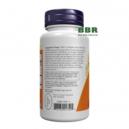 Evening Primrose Oil 500mg 100 Softgels, NOW Foods 