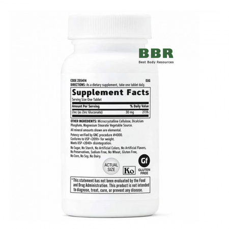 Zinc 30mg 100 Tabs, GNC