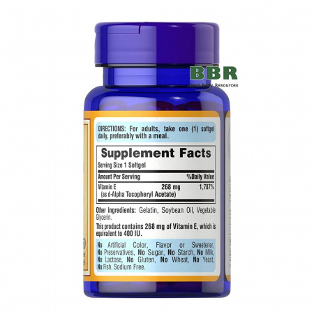 Naturally Sourced E-268mg 50 Softgels, Puritans Pride