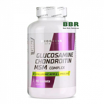 Glucosamine Chondroitin MSM plus Hyaluronic 90 Tabs, Progress Nutrition