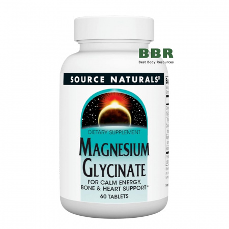 Magnesium Glycinate 60 Tabs, Source Naturals