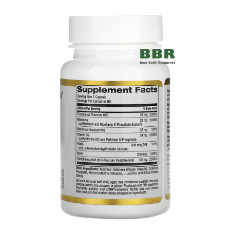 Vitamin B Complex 60 Veg Caps, California GOLD Nutrition