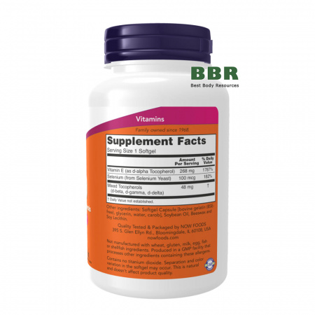 E-400 mixed + Selenium 100 Softgels, NOW Foods