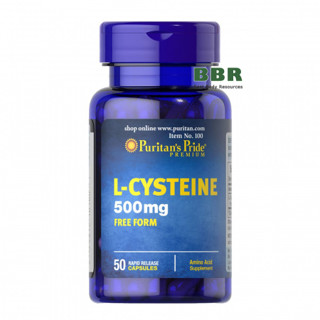 L-Cysteine 500mg Free Form 50 Caps, Puritans Pride