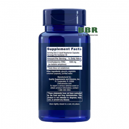 TMG 500mg 60 Veg Caps, Life Extension