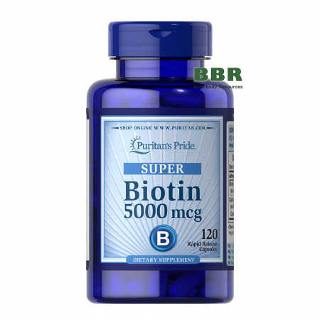 Biotin 5000mcg 120 Caps, Puritan`s Pride