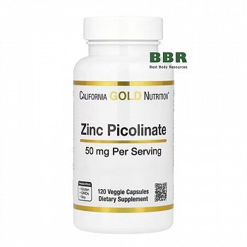 Zinc Picolinate 50mg 120 Caps, California GOLD Nutrition