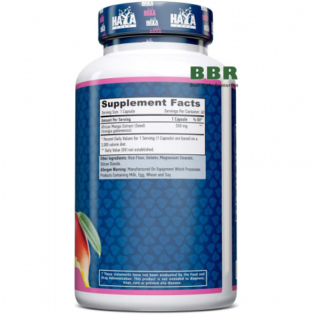 African Mango 350mg 60 Caps, Haya Labs