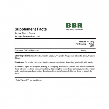 Coenzyme Q-10 50mg 200 Caps, PipingRock 