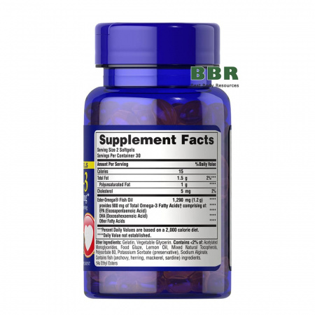 Omega 3 Fish Oil 1290mg 60 Mini Softgels, Puritans Pride