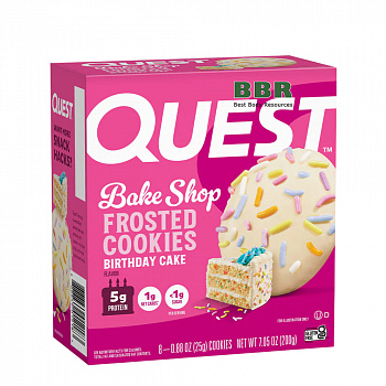 Quest Bake Shop Frosted Cookies Box 8pc x 25g, Quest Nutrition