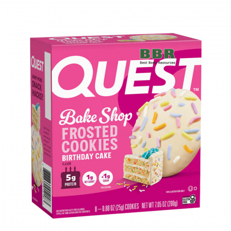 Quest Bake Shop Frosted Cookies Box 8pc x 25g, Quest Nutrition