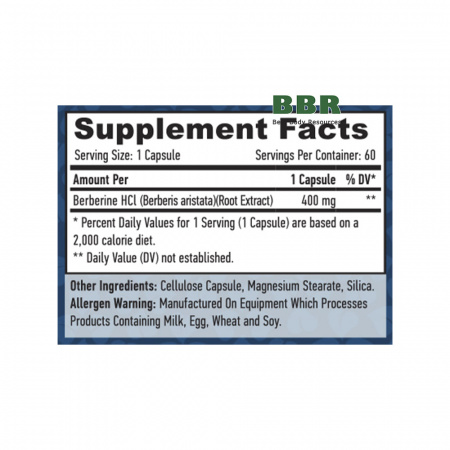 Berberine HCL 400mg 60 Veg Caps, Haya Labs