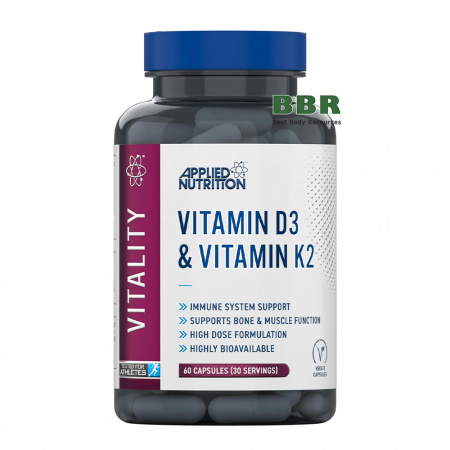 Vitamin D3 and K2 60 Caps, Applied Nutrition