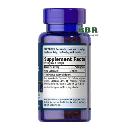 Alpha Lipoic Acid 300mg 60 Softgels, Puritans Pride