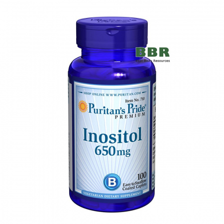 Inositol 650mg 100 Tabs, Puritans Pride