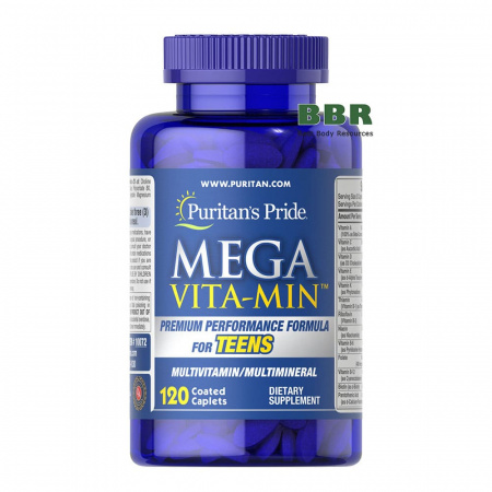 Mega Vita-Min Multivitamins for Teens 120 Tabs, Puritans Pride