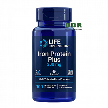 Iron Protein Plus 300mg 100 Veg Caps, Life Extension