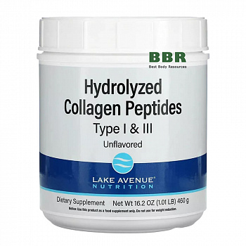 Hydrolyzed Collagen Peptides Type 1 and 3 460g, Lake Avenue