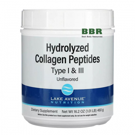 Hydrolyzed Collagen Peptides Type 1 and 3 460g, Lake Avenue