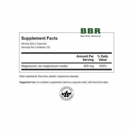 Magnesium 200mg 250 Caps, Swanson