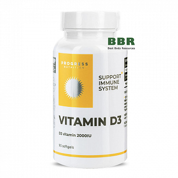 Vitamin D3 2000iu 90 Softgels, Progress Nutrition