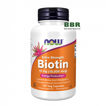Biotin 10000mcg 120 Caps, NOW Foods