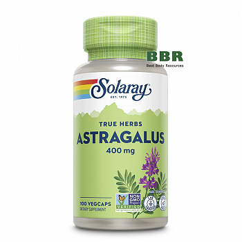 True Herbs Astragalus 400mg 100 Veg Caps, Solaray