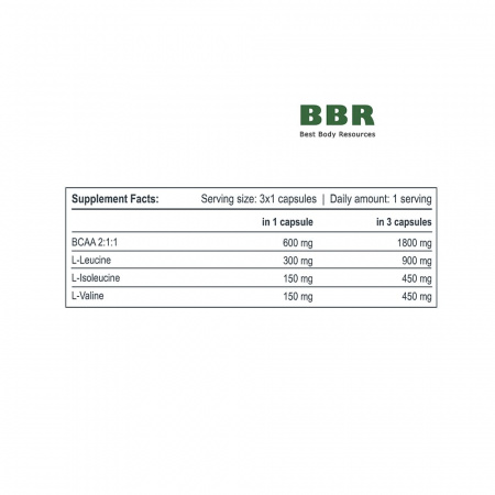 BCAA 1800mg 100 Caps, Progress Nutrition