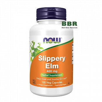 Slippery Elm 400mg 100 Veg Caps, NOW Foods