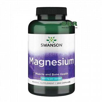 Magnesium 200mg 250 Caps, Swanson