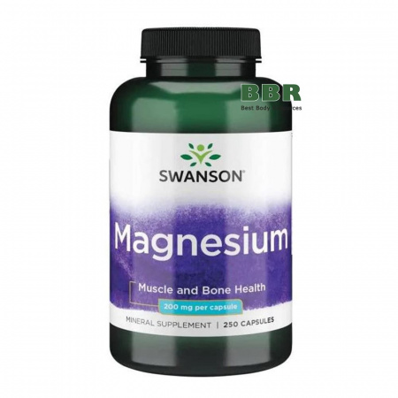 Magnesium 200mg 250 Caps, Swanson