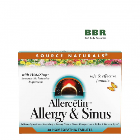 Allercetin Allergy and Sinus 48 Tabs, Source Naturals