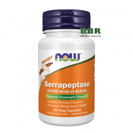 Serrapeptase 60000 60 Veg Caps, NOW Foods