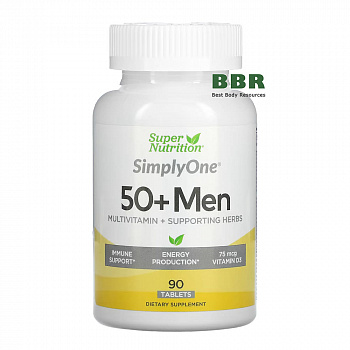SimplyOne 50+ Men Multivitamin 90 Tabs, Super Nutrition
