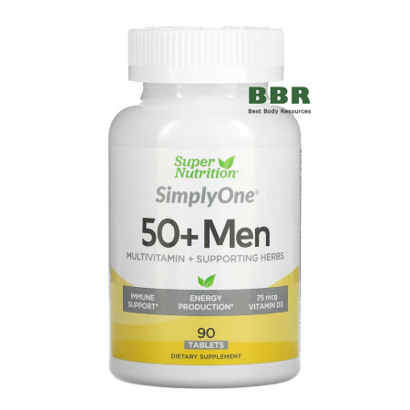 SimplyOne 50+ Men Multivitamin 90 Tabs, Super Nutrition SimplyOne 50+ Men Multivitamin 90 Tabs, Super Nutrition