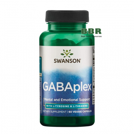 GABAplex With L-Tyrosine & L-Theanine 60 Caps, Swanson GABAplex With L-Tyrosine & L-Theanine 60 Caps, Swanson