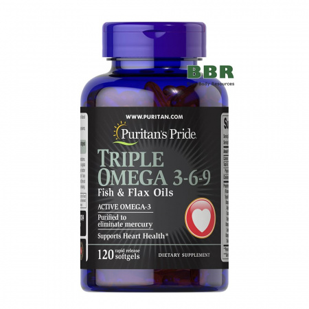Triple Omega 3-6-9 120 Softgels, Puritans Pride