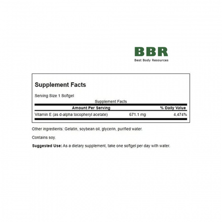 Natural Vitamin E 1000iu 100 Softgels, Swanson