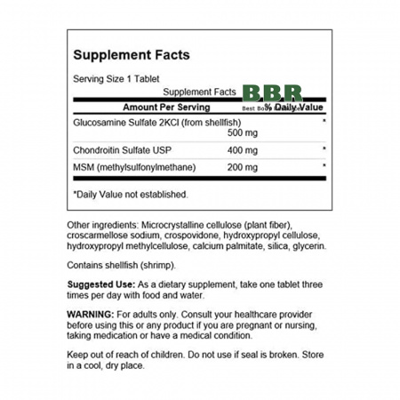Glucosamine, Chondroitin & MSM Highest Strength 120 Tabs, Swanson