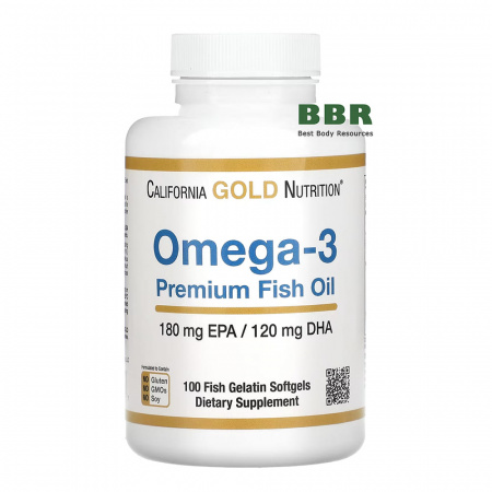 Premium Fish Oil Omega 3 100 softgels, California GOLD Nutrition