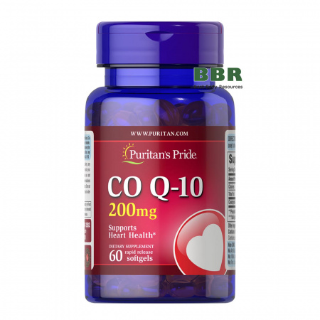 CoQ10 200mg 60 Softgels, Puritans Pride