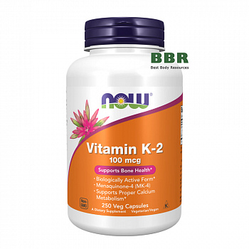 Vitamin K-2 100mcg 250 Veg Caps, NOW Foods