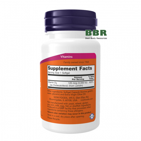 Vitamin D-3 5000iu 120 Softgels, NOW Foods Vitamin D-3 5000iu 120 Softgels, NOW Foods