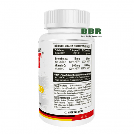 Iron Chelate plus Vitamin C 100 Caps, MST