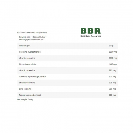 Core Crea 340g, Fitness Authority