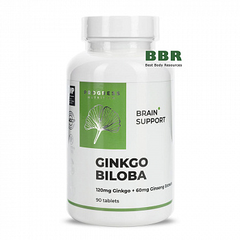 Ginkgo Biloba 120mg plus Ginseng 60mg 90 Tabs, Progress Nutrition